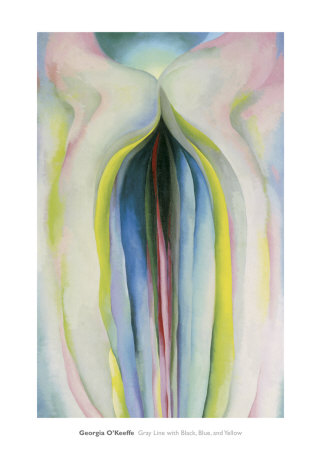 Grey Line with Black Blue and Yellow Georgia O'Keeffe